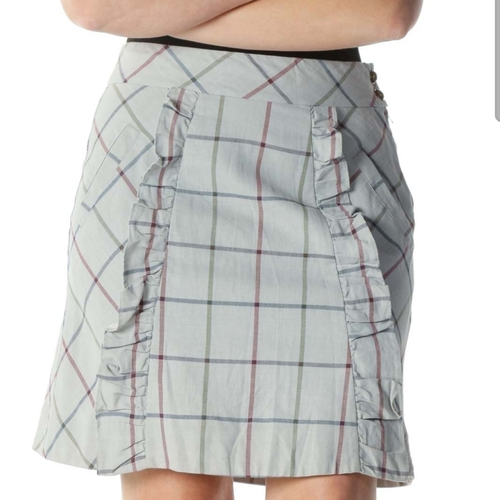 Anthropologie Edme & Esyllte Plaid A-Line Skirt 12P